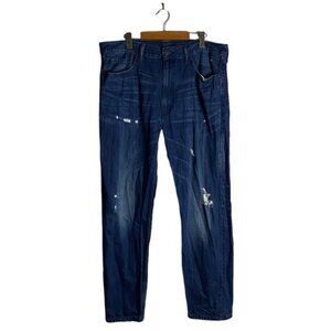 Levi's 522 Men's Medium Indigo Distressed Slim Straight Denim Jeans